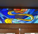 Abstract Creation Stained Glass Transom