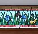 Floral Hand Painted Religious Stained Glass Transom