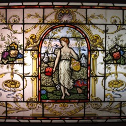 French-Style Painted Glass Window