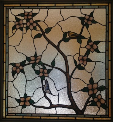 New Stained Glass Window Dogwood Goldfinch