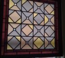 Opalescent Geometric Stained Glass Window