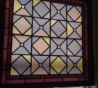 Opalescent Geometric Stained Glass Window