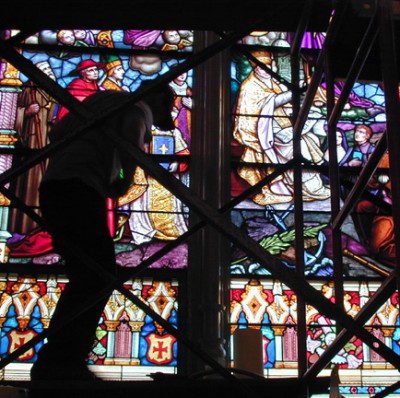 Stained Glass Restoration at Chestnut Hill College
