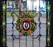 Hand Painted Stained Glass Door