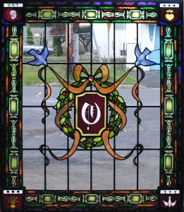 Hand Painted Stained Glass Door