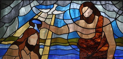 Baptism of Christ Stained Glass, Grace United Methodist Church, Manassas, VA