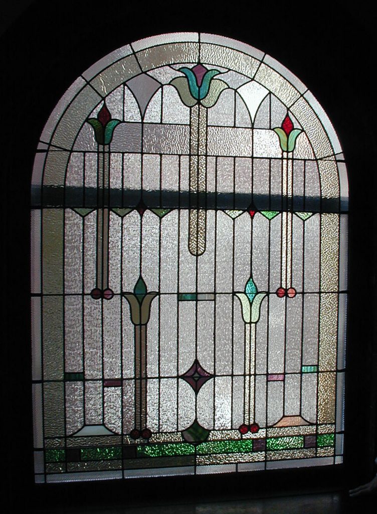Restored Stained Glass Window and transom